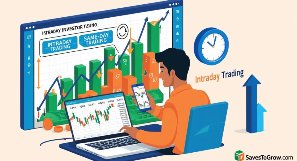 Indian investor actively trading on their laptop