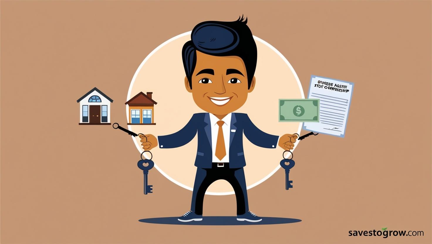 a house and a stock certificate representing ownership