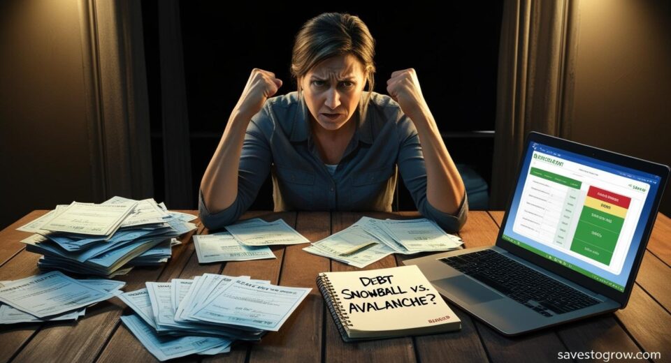 a notebook with Debt Snowball vs Avalanche written on it