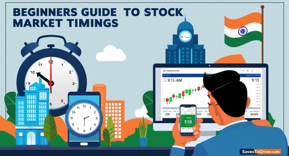 clock with its hands pointing to the opening time of the Indian stock market