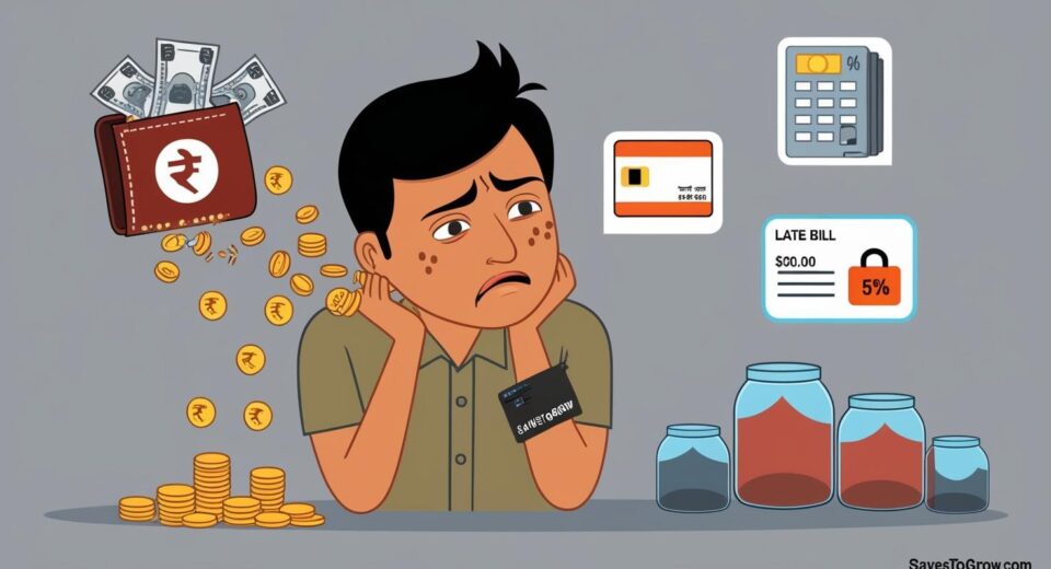 individual looking stressed or unaware as rupee coins