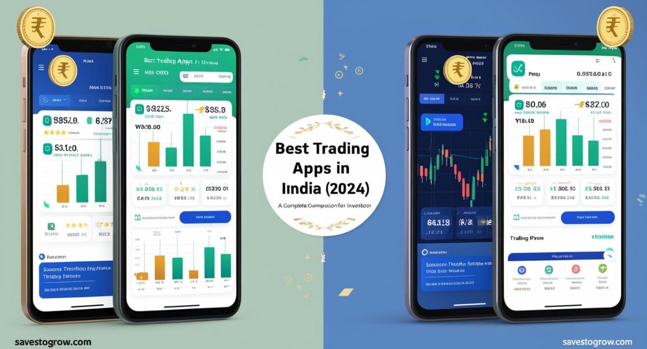 modern smartphone or tablet screen with multiple trading app icons