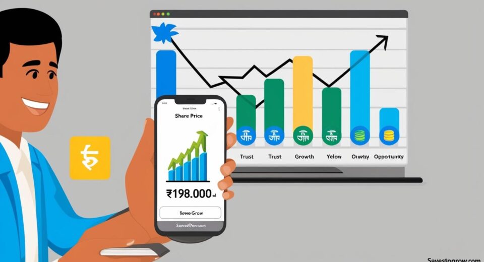 person holding a stock certificate or a digital share icon