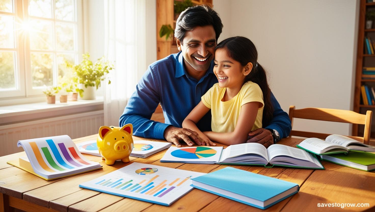 piggy bank and books learning about money and investments