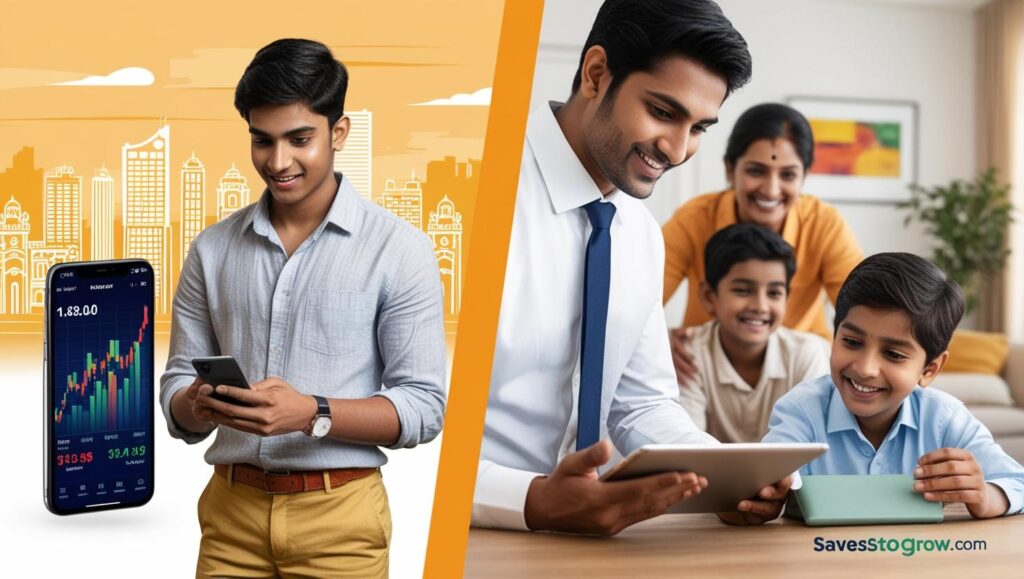 professional in casual wear checking stock prices on a phone (20s)jpg