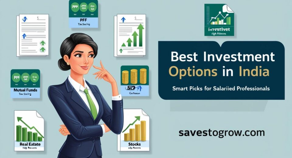 salaried individual (in formal attire) thoughtfully choosing between various investment options