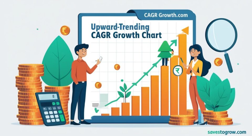 upward trending growth chart labeled CAGR