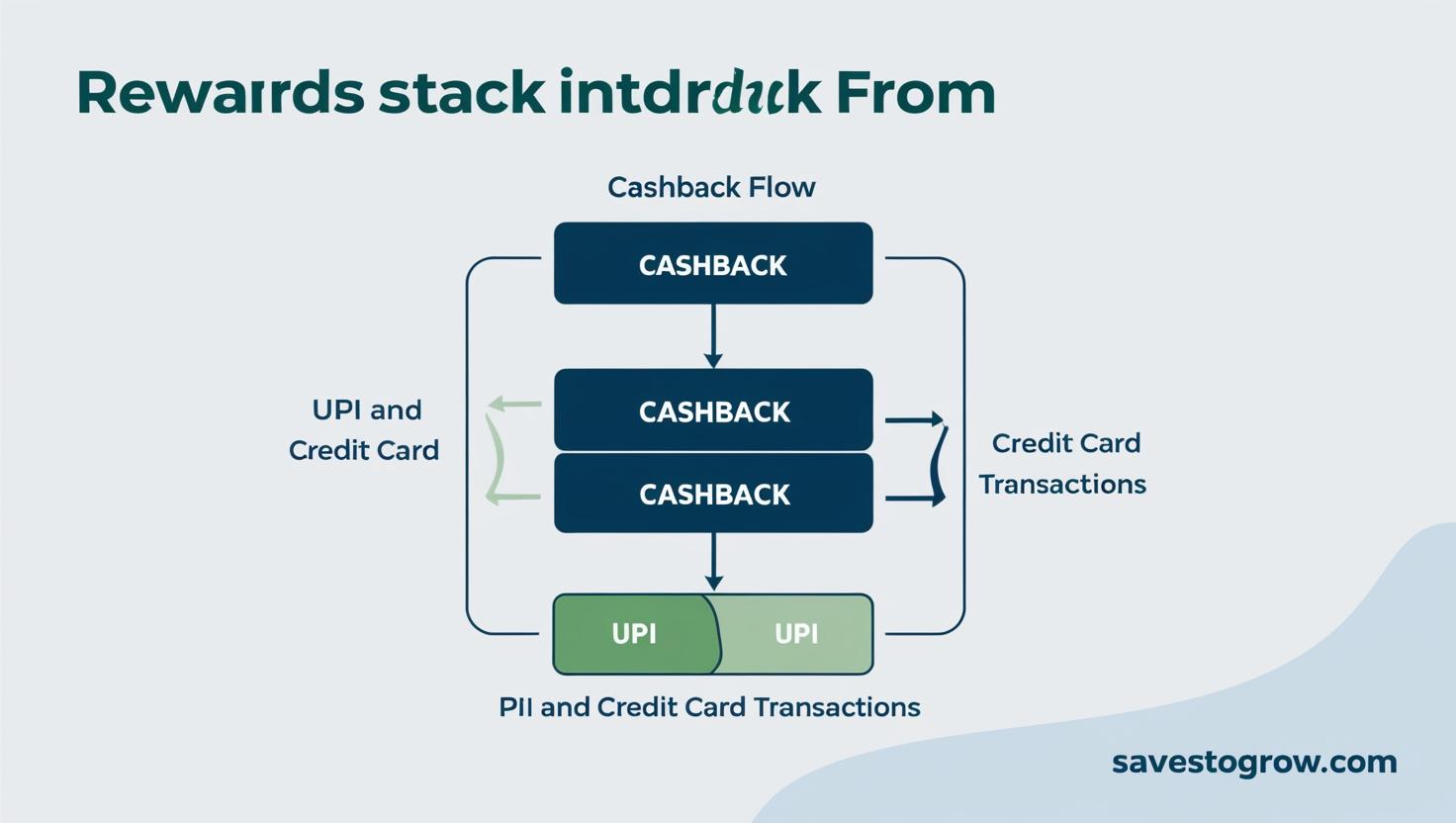 Visual showing combined UPI + credit card cashback flows