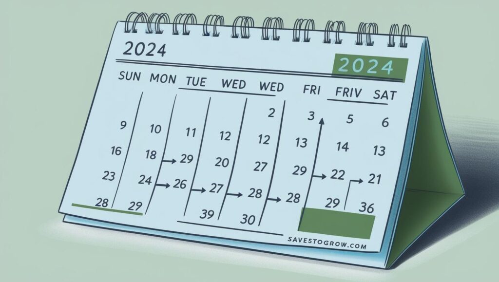 calendar with arrows pointing to different future bills and amounts