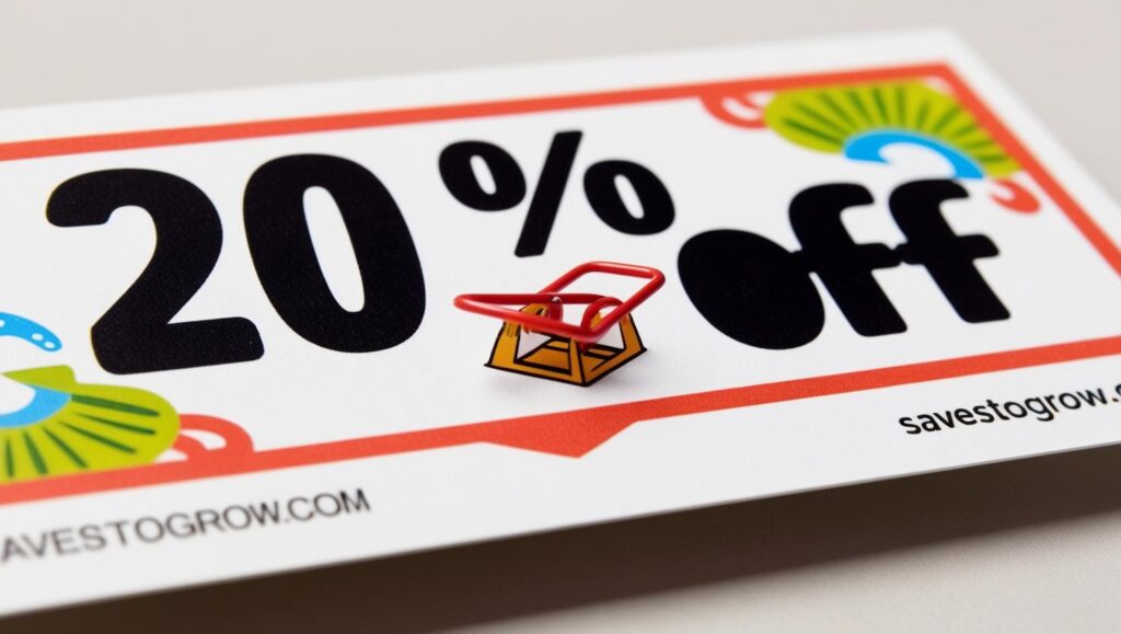 coupon labeled “20% OFF” with a trap hidden underneath it