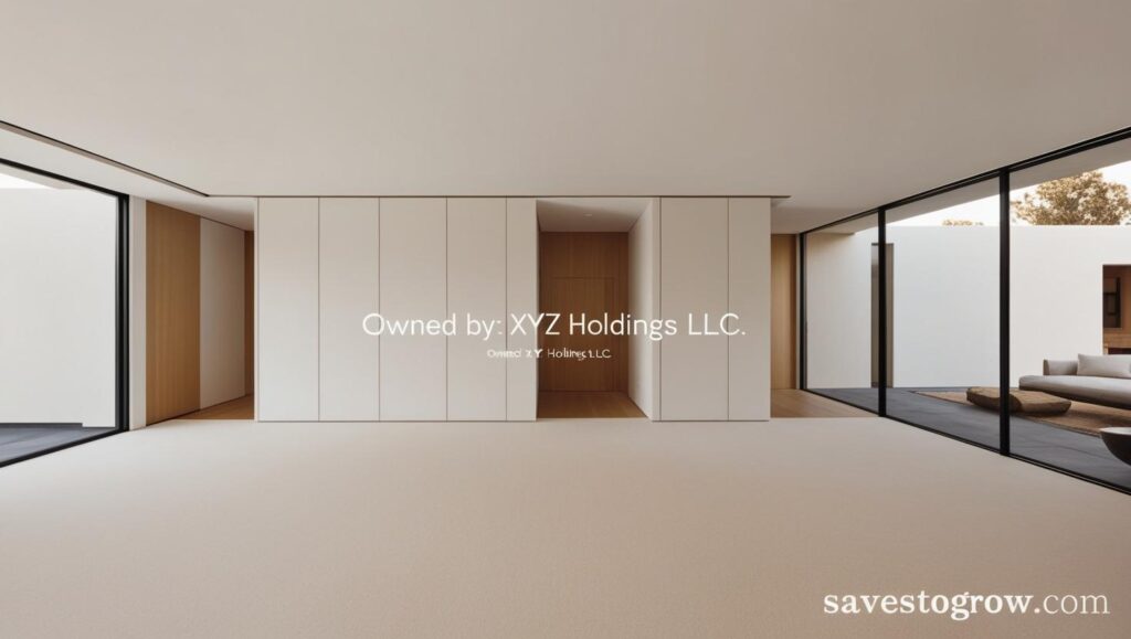minimalist luxury home with a caption “Owned by XYZ Holdings LLC