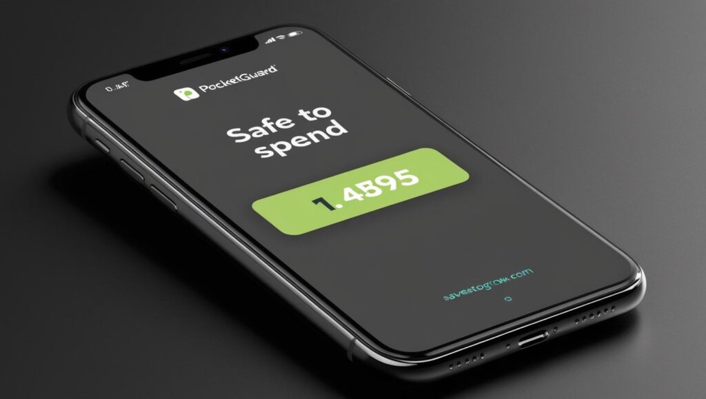 safe to spend screen from PocketGuard on a smartphone