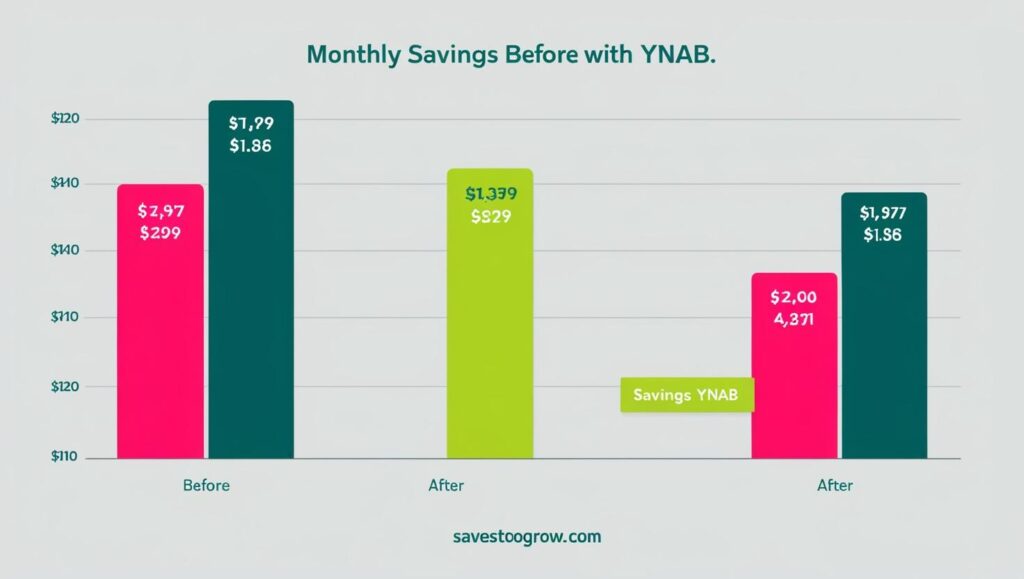 savings before vs after using YNAB